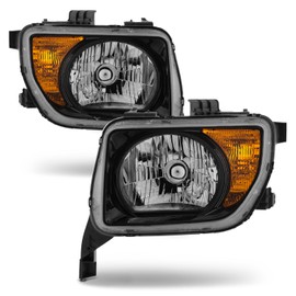 AKKON - Fit 2003-2008 Honda Element 03-08 OE Style Halogen Headlights Headlamp Black Housing Driver - Passenger Replacement Direct Fit Assembly