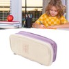 Large Pen Bag Simple Style Canvas Mesh Pockets Pen Slots