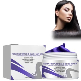 Purple Haarmaske, Lila Kollagen Haarmaske Violette Haarmasken Für Blondes/Blondiertes/Graues Haar, Purple Moisturizing Conditioner Neutralisiert Gelbstich,Erhellen Das Haar,Repariert Haarschäden
