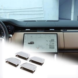 Heutamo Air Conditioning Outlet Adjustment Trim Compatible with Land Rover Range Rover Sport/Vogue 2023 2024,Chrome Central Control Air Vent Cover Trim Accessories (4PCS)