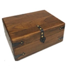 11" Distressed Wood Colonial Writing Chest Reproduction w/ Removable Tray & Wax