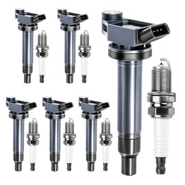 UF267 Ignition Coils Pack Iridium Spark Plugs 3.0L 3.3L Compatible with Toyota Avalon Camry Highlander Sienna Solara, for Lexus RX300 RX330 ES300 ES330 1999 2000 2001 2002 2003 2004 2005 2006, 6PCS