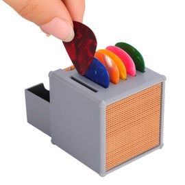 HETOETF Guitar Picks Holder Box, Guitar Picks Holder Box with 5 Celluloid Picks, Amp Speaker Styled Pick Holder for Picks Storage and Display, Guitar Pick Storage Box Set for Guitar Players