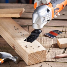 100pcs Mix Oscillating Saw Blades Set Quick Release Wood Cutting Multi Tool Blade Kit Professional Wood Metal Plastic Multitool Universal Fit for Fein Multimaster Bosch Makita Rockwel