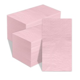 100 Pieces 2-Ply Light Pink Napkins Paper Napkins Disposable Guest Hand Towels for Bathroom Kitchen Wedding Birthday Party Napkins（Light Pink）
