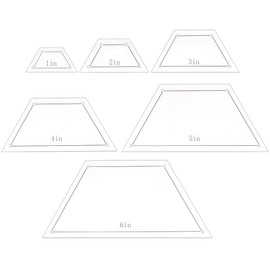 BENECREAT 6Pcs 1/2/3/4/5/6 Inch Acrylic Quilting Template, Half Hexagon Rulers Clear Patchwork Quilt Supplies for Cutting Patterns, Sewing, and DIY Blanket Making Projects
