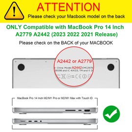 Fintie Case for MacBook Pro 14 Inch A2779 A2442 (2023 2022 2021 Release) - Protective Snap On Hard Shell Cover for MacBook Pro 14" M2 Pro / M2 Max / M1 Pro / M1 Max with Touch ID, Crystal Clear