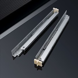 Knobonly 2 Pair 18" Soft Close Drawer Slides, Zinc Plated Under Mount Concealed Cabinet Furniture Drawer Slides, Mounting Screws and Brackets Included
