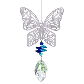 H&D Handmade Butterfly Crystal Prism Rainbow Maker Hanging Suncatcher