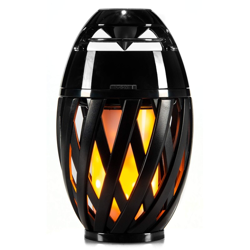 LED-Highlights Bluetooth Speaker Flame Light Black 10 x 24 cm