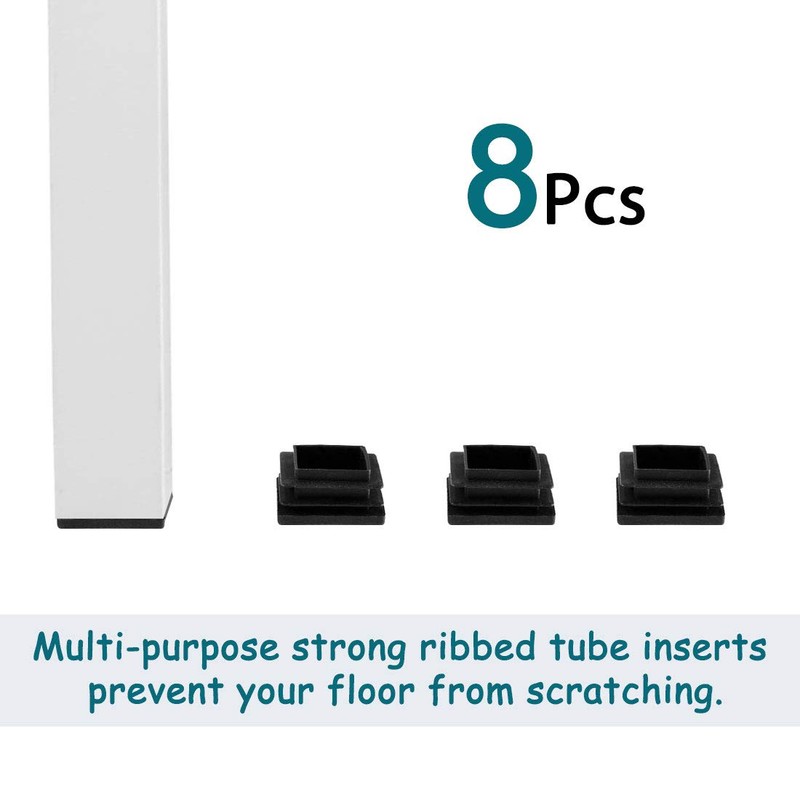 sourcingmap 8pcs Plastic Square 30 x 30mm Ribbed Tube Inserts