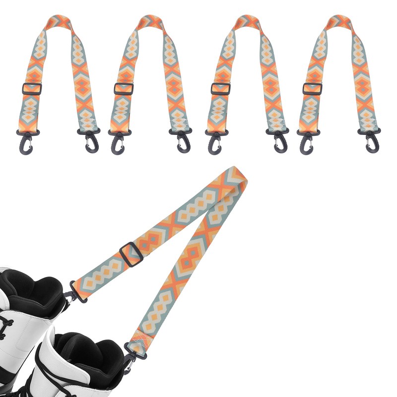 4pcs Ski and Snowboard Boot Carrier Strap Adjustable Thickened Nylon