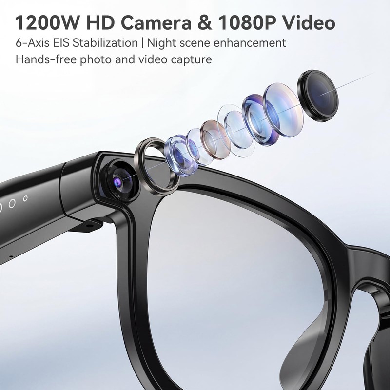 Vistefly AI Smart Glasses with Camera 12MP