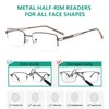 Eyekepper 12-Pack Rectangle Metal Half-rim Reading Glasses for Men Spring