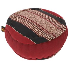 GURU SHOP Round Meditation Cushion, Yoga Cushion, Seat Cushion, Floor Cushion, Decorative Cushion, Black/Red, 18 x 30 x 30 cm, Meditation Cushion & Seat Cushion