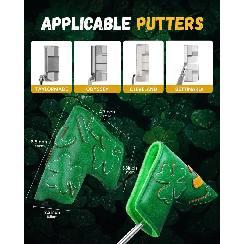 Four Leaf Clover Blade Putter Cover Magnetic