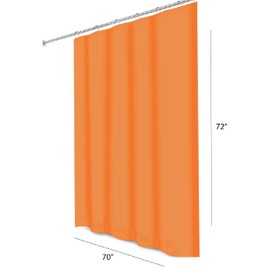Home Expressions 3 Gauge Shower Curtain Liner – 70 x 72 Vinyl Shower Curtain with Rustproof Metal Grommet and 3 Magnetic Weights – Odor Free and Compatible with Standard Showers. (Orange)