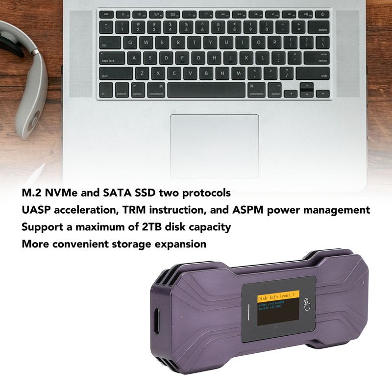 SSD Enclosure M.2 NVMe Visual Smart Mobile External Case 10