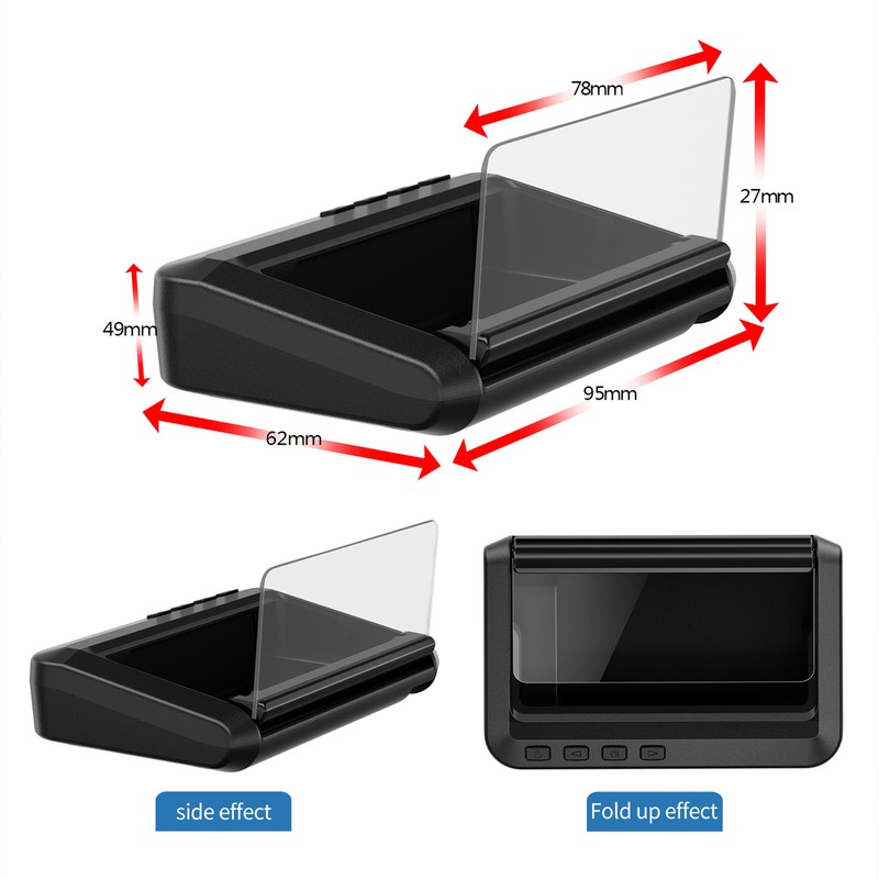 Car Head-up Display Projecter Digital Vehicle Speedometer GPS Dual System
