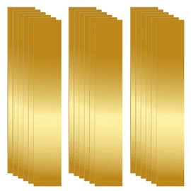 Glarks 18pcs L x W x T 5.9 x 0.98 x 0.002-0.015’’ Rectangular Brass Shim Stock Assortment, 6 Sizes Brass Strips Metal Shims Brasses Sheet, Shim Stock Sheet for Trim Gap Filler/DIY/Industrial Use