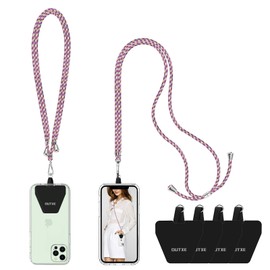 OUTXE Phone Lanyard 2 Packs - 2× Adjustable Neck Strap, 4× Phone Patches- Purple