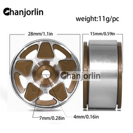 Chanjorlin 1.0 RC Beadlock Ruedas Llantas de 12 mm Hex 1/24 1/18 Aleación de aluminio Lodo Slingers Hubs para neumáticos 1:24 1:18 Rock Crawler Axial SCX24 FMS AX24 FCX18 FCX24 TRX4M 1 pulgada 4