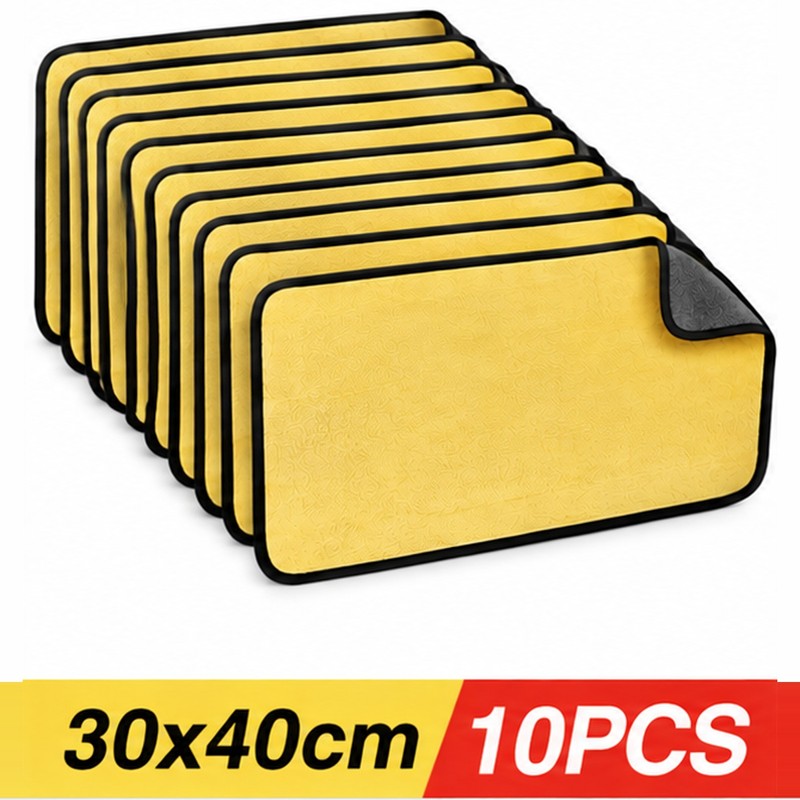 Microfiber Cleaning Towels for Car Care – Thickened Absorbent Yellow
