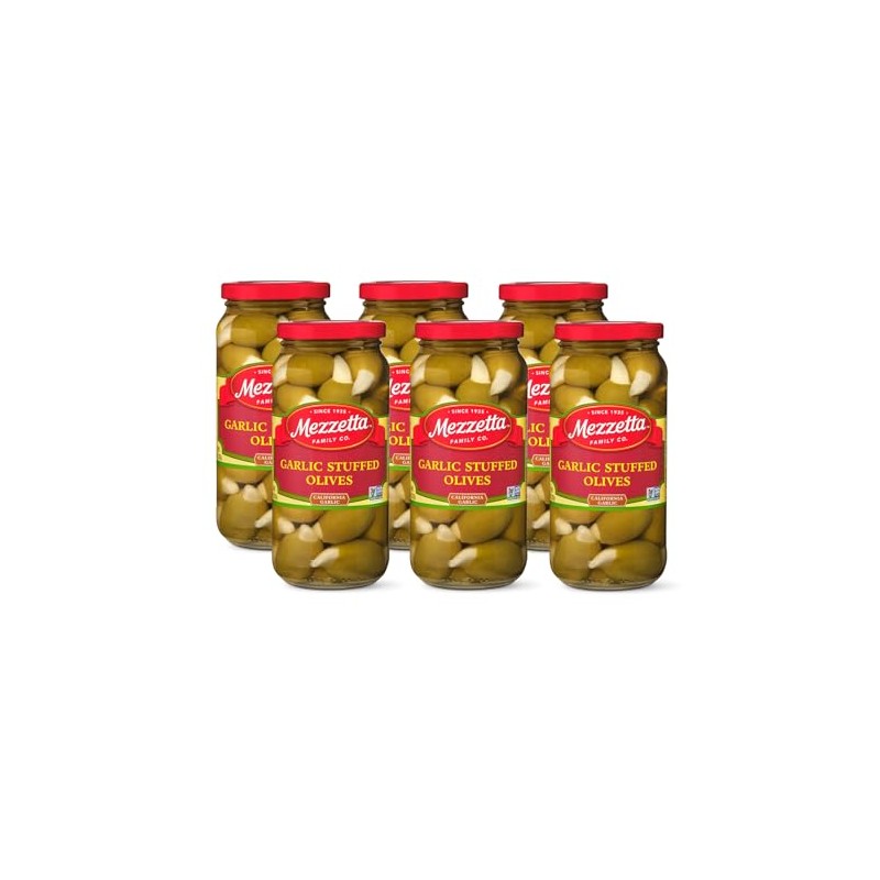 Mezzetta Garlic Stuffed Olives - Greek Green Olives with Fresh