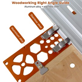 Electric Circular Saw Guide Rail Clamp, CEIEVER Right Angle Guide Rails 260 x 88 mm Compatible with Makita or Festool Rail Saws, for Engraving Machines (340 x 88 x 8 mm-2)