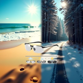 Htppzjr Photochromic Polarized Sunglasses UV400 Sports Sunglasses Day Night Glasses Ultralight Cycling Sports Outdoor Accessories