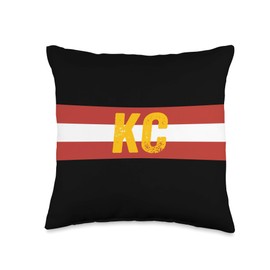 KC Black Red & Yellow Kansas City KC Fan Fashion Accessories Throw Pillow