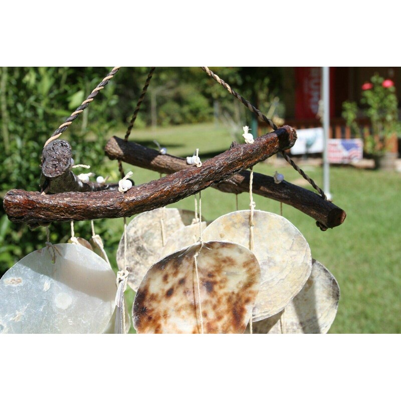 Salty Pelican Pack of 2 Large Saddle Oyster Seashells Windchime