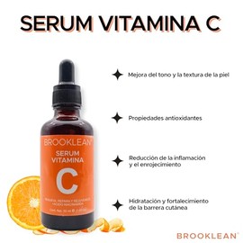 Brooklean Skin Active Express Aclara Serum Anti Manchas con Vitamina C - 1 x 50 ml. Anti Imperfecciones. Express Aclara Serum Noche Antimanchas con 10