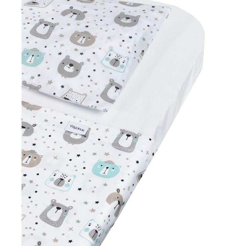 FlyIdeas Fitted Sheets for Pram 75 x 35 cm, Pack
