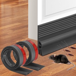 2PCS Guardapolvo y Protector para Puerta, Polvo del Sello Inferior de La Puerta, Tira de Sellado de Silicona para Puerta Autoadhesivo de 3 Capas, para Aislamiento Acústico/Insectos, 5 x 100 cm, Gris