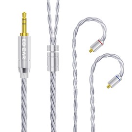 KZ ZS10 PRO IEM Headphones Cable, KBEAR ST20 Silver-Plated OCC Mixed Alloy 2 PIN Headphones Cable,In Ear Monitor Earphone Cable for ZS10 Pro X AS24 ZSN PRO X AS10 PRO ZS10 PRO 2 (Gray, 2PIN 3.5)