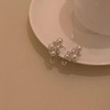 Pearl Earrings for Women, 14K Silver Plated Pearl CZ Dangle