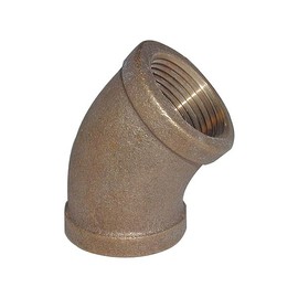 PlumberStop - 1/2 Brass 45 Elbow, Red Brass Fittings, Plumbing and Hydronic Heating, Drinking Water Safe