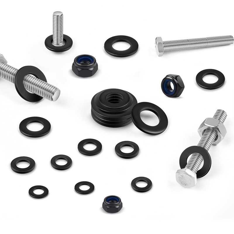 Jeboler Washers M12 Black, Pack of 25 Stainless Steel Washers