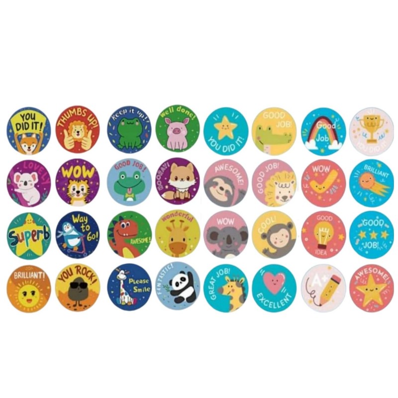4 Rolls Reward Stickers for Kids, 2000 Pcs Teacher Motivational