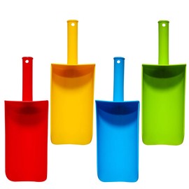 Holady Snow Shovels,Short Handle Sand Scoop Plastic Shovels for Sand & Snow (Yellow, Red,Blue & Green) Gift Set Bundle - 4 Pack