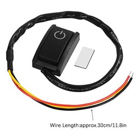 Hsthe Sea 2 Pin 2 Position Rocker Switch for Car DIY Paste Type Sticky Button Switch Surface Mount DC 12V 20A Car Boat Switch On/Off with Pre-soldered Wires