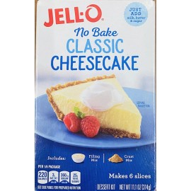 JELL-O 2x Jello No Bake CLASSIC CHEESECAKE Jell-O - 11.1 oz Box - 2 PACK