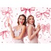Coquette Happy Birthday Backdrop Banner Pink Bow Birthday Party Photography