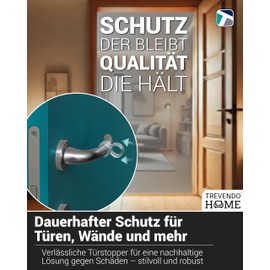 Trevendo Door Handle Buffer (Pack of 10) - Round Shape - Door Handle Protector Transparent - Door Stopper for Latches - Easy Installation No Drilling - Door Handle Buffer for Wall and Furniture