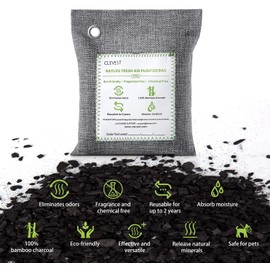 CLEVAST CLEVAST Bamboo Charcoal Air Purifying Bags (Large, 4×200g), Removes Odors and Moisture, Nature Fresh Air Purifier Bags, Odor Eliminator for Home, Car, Pets, Bathroom, Basement