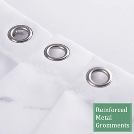 JAWO RV Happy Camper Shower Curtain for Travel Trailer, Farmhouse Style - 60" W x 70" H, Multi - Hooks Included