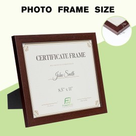 FrameWorks 8.5x11 Classic Wooden Document Frames Tempered Glass/Mahogany / 2-Pack