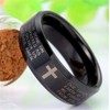 Men Women 8mm Tungsten Carbide Black Ring Engraved English Bible