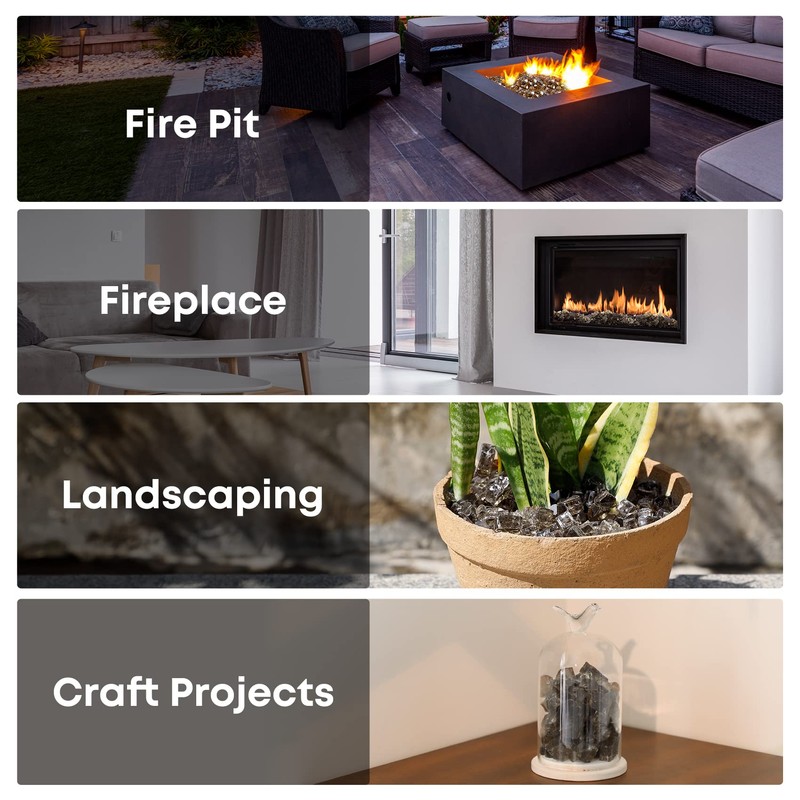 Stanbroil 10-Pound Fire Glass - 1/4 inch Reflective Tempered Fire